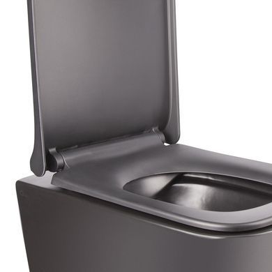 Подвесной унитаз QTAP TERN / черный / сидение SOFT CLOSE (QT1733052ERMB)