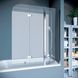 Шторка для ванни KOLLER POOL WATERFALL LINE QP96 150X140 R / трьохелементна / GRAPE (QP96(RIGHT) CHROME,GRAPE)