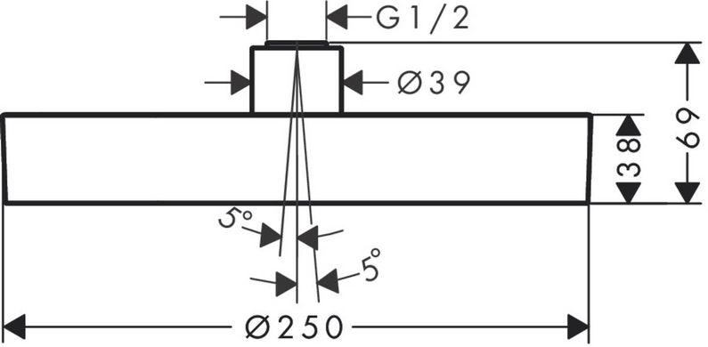 Верхній душ HANSGROHE RAINFINITY 250 1jet ECOSMART / чорний / матовий / хром (26229340)