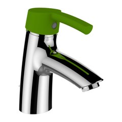 Змішувач для умивальника з донним клапаном Laufen Flora Kida, зелений важіль (HF918520020001)