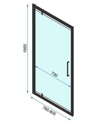 Душевые двери REA RAPID SWING 80X195 / профиль черный / стекло прозрачное (REA-K6408)