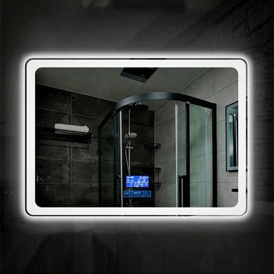 Зеркало DUSEL DE-M3051 75x100 увеличительная линза / сенсорное включение / подогрев / часы | темп (Dusel-346)