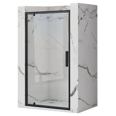 Душевые двери REA RAPID SWING 80X195 / профиль черный / стекло прозрачное (REA-K6408)