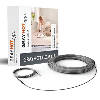 Нагревательный двухжильный кабель GRAYHOT 15 - 6м / 0,8м² / 92Вт (2121-13424)