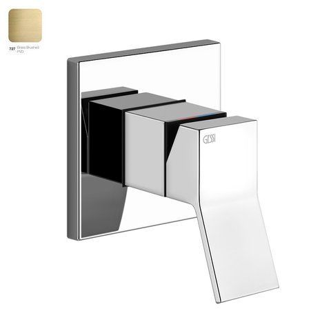 Змішувач для умивальника GESSI RETTANGOLO K, на 1 вихід, зовнішня частина, BRUCHED BRASS PVD (53109727)