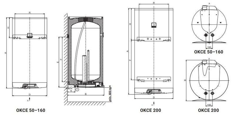 Бойлер електричний DRAZICE OKCE 160 CIRCULATION (1106108104)
