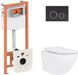 Комплект 4в1: Інсталяція для унітазу QTAP NEST + підвісний унітаз JAY ULTRA QUIET 520х360х320 + клавіша змиву BLACK MAT (QT07335175W48192)