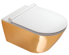 Підвісний безободковий унітаз Catalano Gold & Silver NewFlush, gold/white (1vs55nrbo)