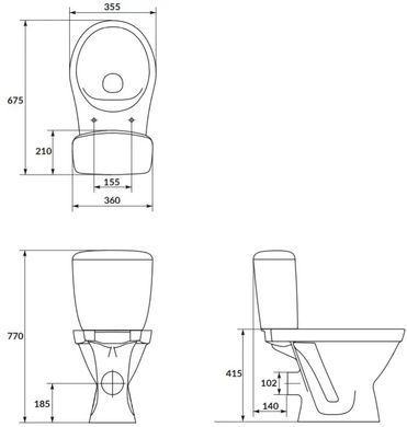 Підлоговий унітаз CERSANIT CERSANIA SIMPLEON 704 011 3/6л + сидіння SOFT CLOSE (K119-003)