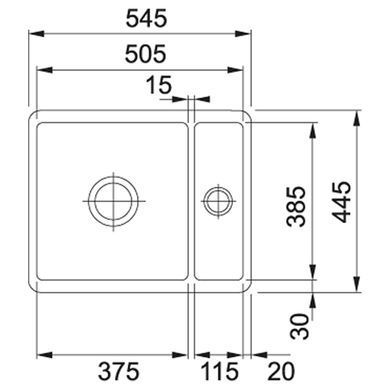 Кухонная мойка FRANKE KUBUS KBK 160 ГРАФИТ (126.0335.891)