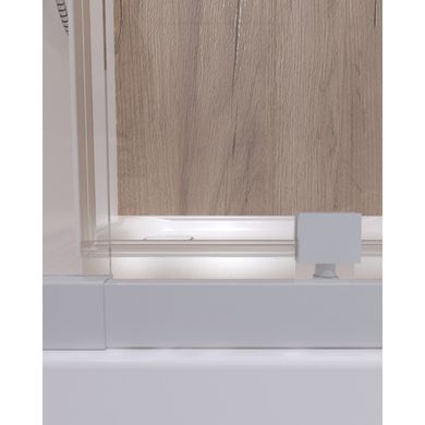 Набір Qtap двері в нішу Pisces WHI208-9.CP5 79-92х185 см, скло Pattern 5 мм + трап лінійний Qtap Dry FB304-600 з сухим закривом та нержавіючою решіткою 600х73 мм