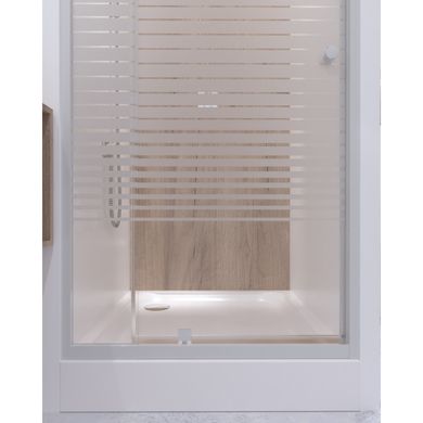 Набор Qtap дверь в нишу Pisces WHI208-9.CP5 79-92х185 см, стекло Pattern 5 мм + трап линейный Qtap Dry FB304-600 с сухим затвором и нержавеющей решеткой 600х73 мм