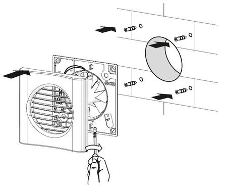 Вентилятор вытяжной ДОМОВЕНТ ТИША В 100 / шнурок-выключатель (Domovent-100-Tisha V)
