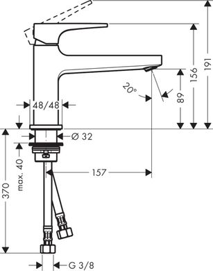 Смеситель hansgrohe Metropol для раковины 74502000, Хром