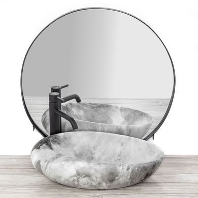Раковина REA ROXY C STONE 31х49 / серая (REA-U6651)