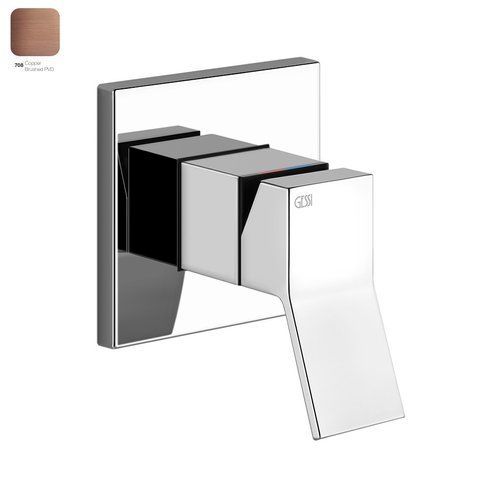 Змішувач для умивальника GESSI RETTANGOLO K, на 1 вихід, зовнішня частина, COPPER BRUCHED PVD (53109708)