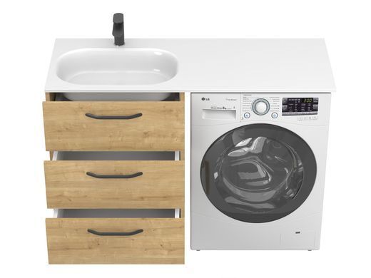 Тумба напольная MIRAGGIO TESSA / дуб Гамильтон + раковина LAKE 1250 L (8815274)