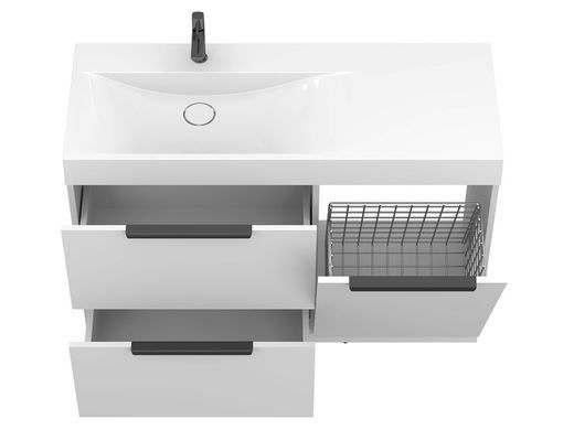 Тумба напольная MIRAGGIO ALBA + раковина VIOLA 1200 L / белая (8815452)