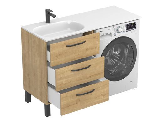 Тумба напольная MIRAGGIO TESSA / дуб Гамильтон + раковина LAKE 1250 L (8815274)