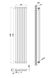 Вертикальний дизайнерський радіатор опалення ARTTIDESIGN Rimini 6/1800/354/50 білий матовий