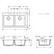 Hansgrohe Кухонна мийка S510-F770 770х510 на дві чаші 370/370 Concretegrey (43316380)