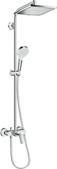 Душова система Hansgrohe Crometta E с однорычажным смесителем, верхним и ручным душем, цвет хром 27284000