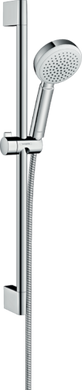 Душевый набор HANSGROHE CROMETTA 100 1jet ECOSMART / душевая штанга / белый / хром (26660400)