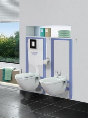 Комплект 4в1: Інсталяція для унітазу GROHE RAPID SL + клавіша змиву змиву GROHE SKATE COSMOPOLITAN / хром (3873200A)