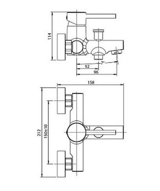 Змішувач для ванни KOLLER POOL ORION / 35 мм (OR0100)