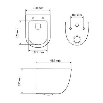 Подвесной унитаз VBI VULCANO WHITE MATT + сиденье SOFT CLOSE (VBI-020415)