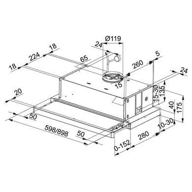 Вытяжка кухонная FRANKE FLEXA FTC 612 XS LED1 (315.0532.375)