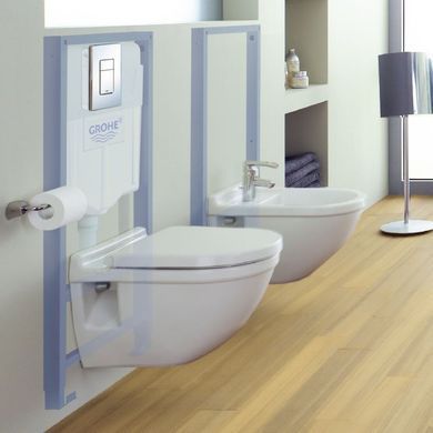 Комплект 4в1: Інсталяція для унітазу GROHE RAPID SL + клавіша змиву змиву GROHE SKATE COSMOPOLITAN / хром (3873200A)