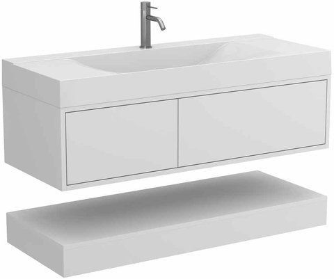 Тумба подвесная MIRAGGIO DUO + раковина FLY 1200 / белая (8815177)