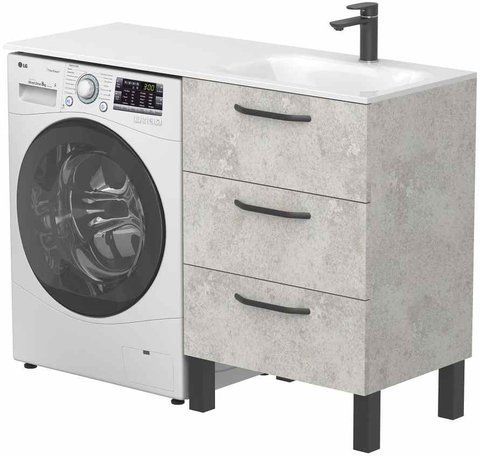 Тумба напольная MIRAGGIO TESSA / камень серый + раковина JESSEL 1200 R (8815280)