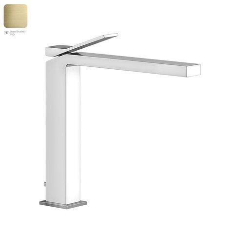 Змішувач для умивальника GESSI RETTANGOLO K, високий, донний клапан, BRUCHED BRASS PVD (53003727)