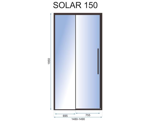 Душові двері REA SOLAR BLACK 150 REA-K6360