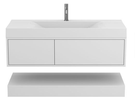 Тумба подвесная MIRAGGIO DUO + раковина FLY 1200 / белая (8815177)