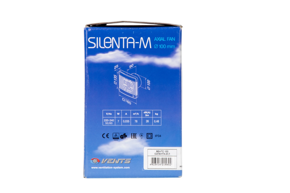 Вентилятор вытяжной VENTS СИЛЕНТА М Л 100 / на подшипниках (VENTS-100-SILENTA-ML)