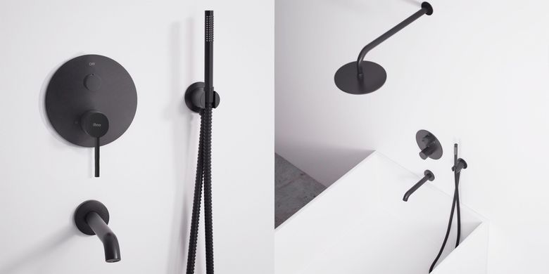 Душова система REA LUNGO BLACK / чорна / матова + BOX (REA-P4112)