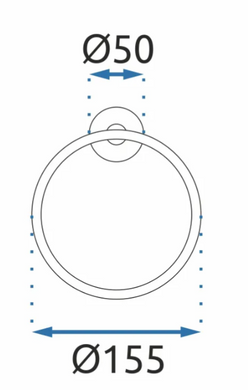 Полотенцедержатель кольцо REA MIST 05 CHROM хром