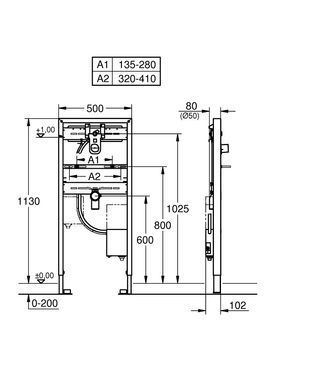 Инсталляция для раковины GROHE RAPID SL + монтажный набор для инфракрасной электроники (38748002)