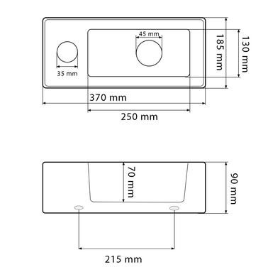Раковина VBI KOMO 18.5х37 R CALCATTA (VBI-015621)