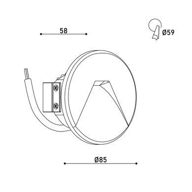 Світильник сходинковий RIKI KLOODI KDSL-RIKI R85 3W 3K 38D WH (KDSL-RIKI R85 3W 3K 38D WH)