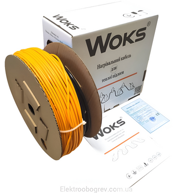 Нагрівальний двожильний кабель WOKS 18 - 32м / 2.8 - 4м² / 580Вт (1637-15231)