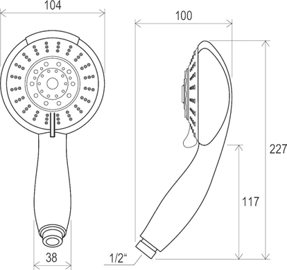 Ручний душ RAVAK 952.00 с 5 типами струи, хром X07P008