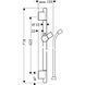 HANSGROHE Душевая штанга UNICA S PURA 65 см со шлангом 160 см MATT WHITE (28632700)