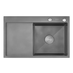 Мийка кухонна з нержавіючої сталі DUSEL DS50678-1LNG 780*490*230 Left (Nano Grey) (Dusel-594)