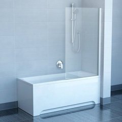 Шторка неподвижна для ванны RAVAK Pivot PVS1-80, 800 мм h1400, профиль полированный алюминий, стекло TRANSPARENT 79840C00Z1, 800