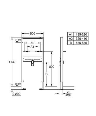 Инсталляция для раковины GROHE RAPID SL 1.13м (38557001)