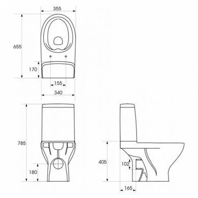Напольный унитаз CERSANIT MODUO CLEAN ON 011 / сиденье SOFT CLOSE SLIM (К116-003)
